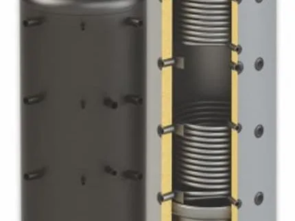 SUNSYSTEM PR2 300 liter buffervat met twee spiralen voor zonneboilers, warmtepompen en cv-systemen. Compacte, efficiënte warmteopslag. SUNSYSTEM PR2 300 liter buffervat met twee spiralen voor zonneboilers, warmtepompen en cv-systemen. Compacte, efficiënte warmteopslag.