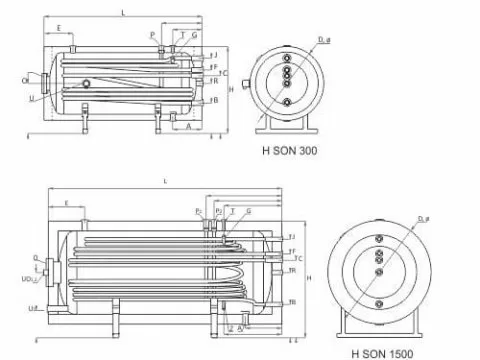 Indirecte boiler met twee spiralen geëmailleerde SUNSYSTEM SON 150