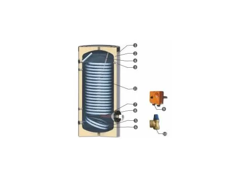 Boilers voor warmtepompsystemen SUNSYSTEM SWPN-L-500 met één spiraal